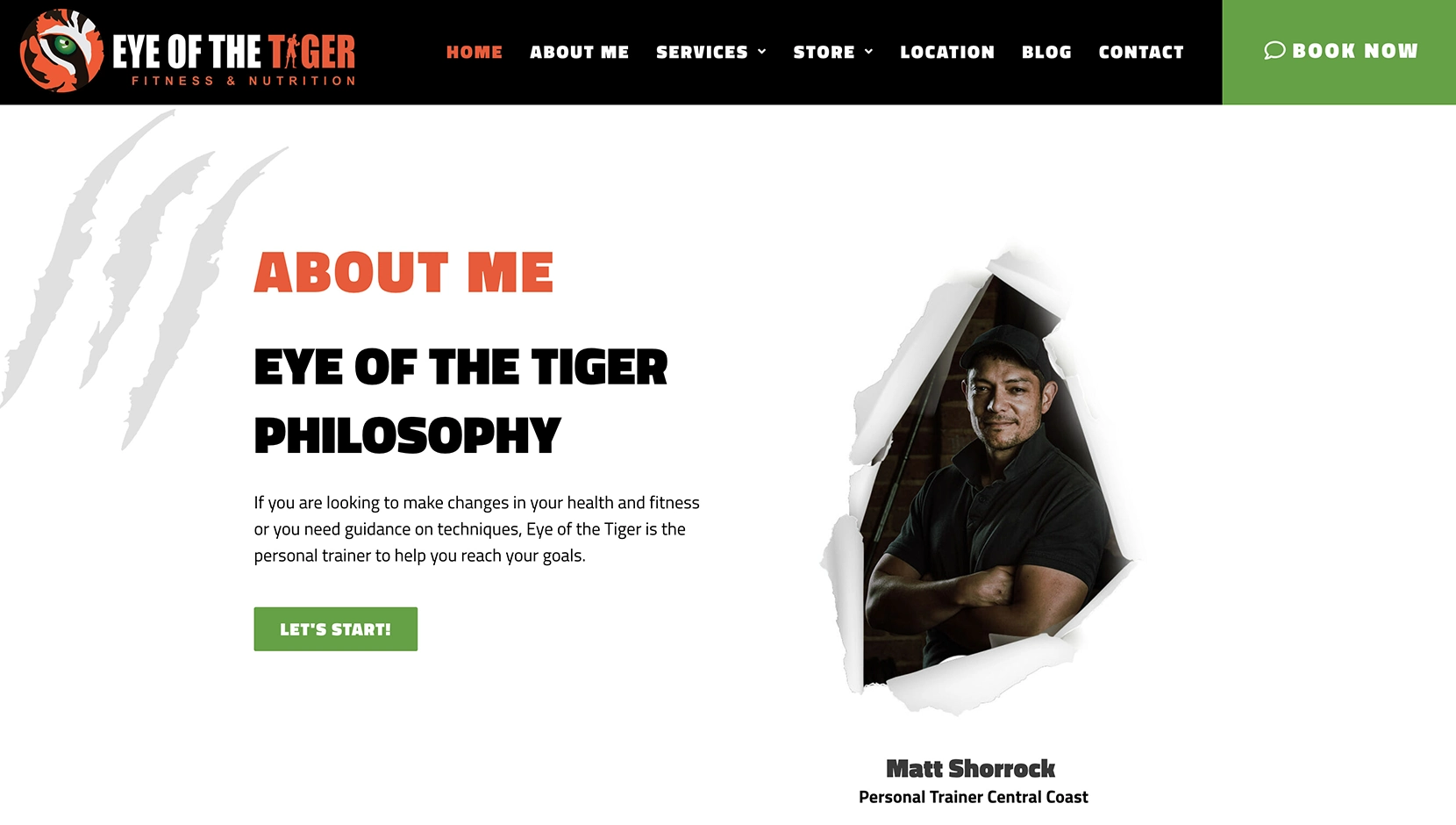 CC Web Design Portfolio Eye of the-Tiger Fitness & Nutrition